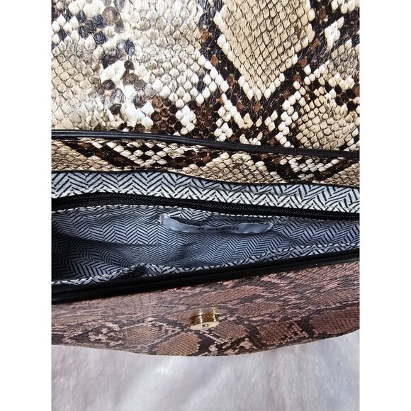 JustFab Snakeskin Point Toe Stilettos and Purse-Brown-SZ10 - Picture 11 of 11